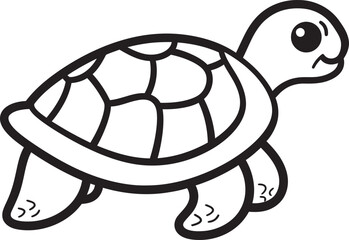 Whimsical Turtle Icon Stylish Graphic Art Minimal Turtle Vector Design Clean Logo