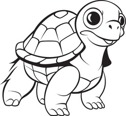 Sleek Turtle Badge Simple Graphic Design Stylish Line Art Turtle Design Whimsical Vector