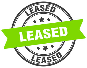 leased stamp. leased label on transparent background. round sign