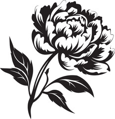 Clean and Elegant Peony Design Minimalistic Vector Art Stylish Lineart Peony Emblem Chic Logo Symbol