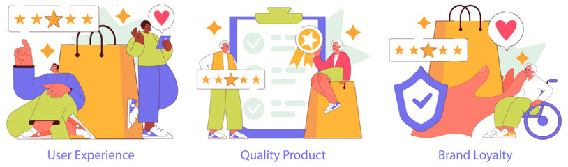 brand trust. Flat Vector Illustration