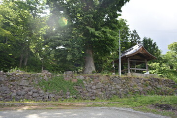 日本の福島県の名所　会津にある亀ヶ城跡　周辺の風景
