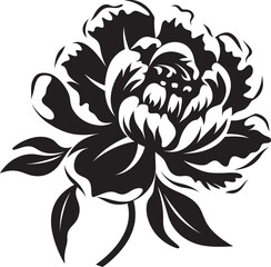 Minimalist Peony Symbol Elegant Logo Design Stylish Peony Emblem Whimsical Graphic Art