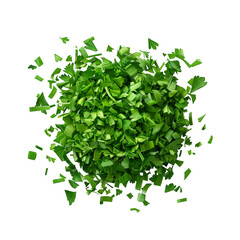 Obraz premium Freshly Chopped Parsley, Isolated on a Transparent Background, Graphic Resource