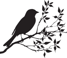 bird on a branch silhouette
