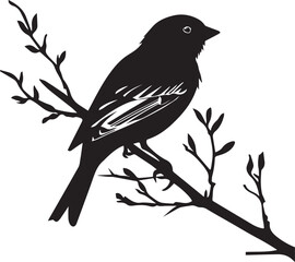 bird on a branch silhouette