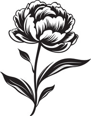 Simple Peony Logo Elegant Graphic Design Clean and Stylish Peony Icon Minimal Vector Approach