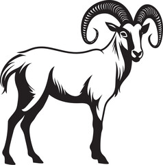 Clean and Elegant Ibex Design Minimalistic Emblem Simple Ibex Line Art Chic Logo Concept