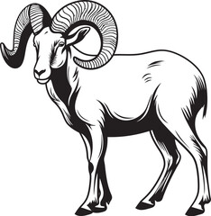 Whimsical Ibex Badge Clean Icon Design Minimal Ibex Symbol Stylish Logo Illustration