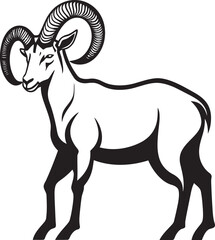 Clean and Elegant Ibex Design Minimalistic Emblem Simple Ibex Line Art Chic Logo Concept