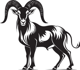 Simple Ibex Logo Stylish Emblem Elegant Ibex Outline Modern Vector Symbol