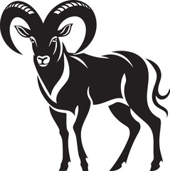 Elegant Ibex Outline Modern Vector Symbol Chic Ibex Badge Minimalistic Graphic Element