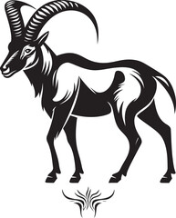 Minimalist Wild Ibex Vector Elegant Graphic Concept Simple Ibex Logo Modern Emblem