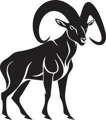 Minimalistic Ibex Logo Whimsical Graphic Design Contemporary Ibex Icon Simple Vector Symbol