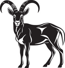 Clean Line Art Ibex Whimsical Vector Art Stylish Ibex Icon Design Minimal Logo Creation