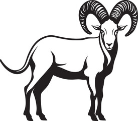 Chic Wild Ibex Logo Minimalistic Graphic Concept Simple Ibex Line Art Stylish Emblem