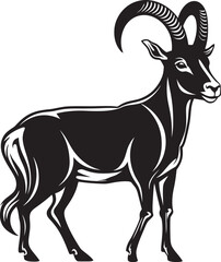 Stylish Ibex Icon Clean Logo Illustration Whimsical Ibex Emblem Minimalistic Badge