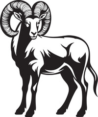 Chic Ibex Badge Clean and Stylish Logo Minimalist Wild Ibex Graphic Whimsical Icon Design