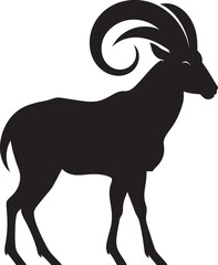 Simple Ibex Logo Sleek Emblem Elegant Ibex Outline Minimalistic Vector Art