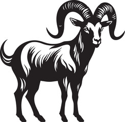 Clean Line Art Ibex Elegant Badge Concept Stylish Ibex Icon Design Modern Graphic Element