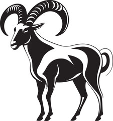 Sleek Ibex Badge Simple Icon Concept Clean Line Art Ibex Elegant Vector Illustration