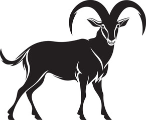 Sleek Ibex Badge Minimalistic Vector Art Contemporary Ibex Icon Stylish Logo Concept