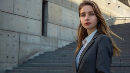 The confident businesswoman outdoors