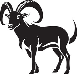 Clean and Elegant Ibex Design Minimalistic Emblem Simple Ibex Line Art Chic Logo Concept