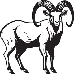 Whimsical Ibex Badge Clean Icon Design Minimal Ibex Symbol Stylish Logo Illustration