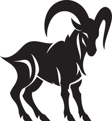 Sleek Ibex Badge Simple Icon Concept Clean Line Art Ibex Elegant Vector Illustration