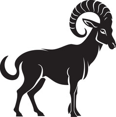 Simple Wild Ibex Graphic Minimalistic Vector Illustration Clean Line Art Ibex Stylish Badge Design