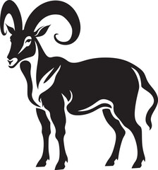 Simple Ibex Line Art Stylish Emblem Clean Line Art Ibex Whimsical Vector Art
