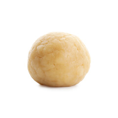 Making shortcrust pastry. Raw dough ball isolated on white