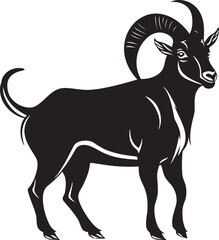 Elegant Ibex Outline Contemporary Logo Symbol Chic Ibex Badge Minimalistic Graphic Approach