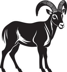 Sleek Ibex Badge Chic Graphic Element Minimalist Wild Ibex Vector Whimsical Logo Concept