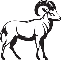 Minimalistic Ibex Symbol Chic Logo Symbol Simple Ibex Vector Clean and Stylish Design