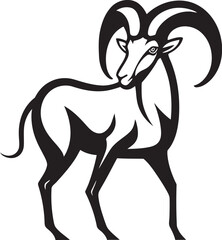 Clean and Elegant Ibex Design Minimalistic Emblem Simple Ibex Line Art Chic Logo Concept