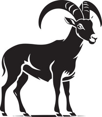Whimsical Ibex Badge Clean Icon Design Minimal Ibex Symbol Stylish Logo Illustration