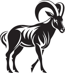 Sleek Ibex Badge Simple Icon Concept Clean Line Art Ibex Elegant Vector Illustration