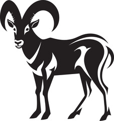 Chic Ibex Symbol Clean Logo Approach Minimalist Wild Ibex Vector Elegant Graphic Concept