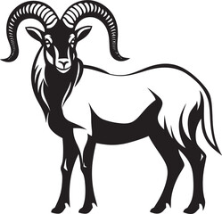 Clean Line Art Ibex Stylish Badge Design Sleek Ibex Badge Minimalist Icon Artwork