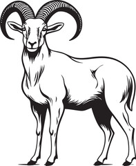 Minimalist Wild Ibex Vector Elegant Graphic Concept Simple Ibex Logo Modern Emblem