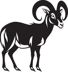 Simple Ibex Logo Modern Emblem Stylish Ibex Icon Design Clean Vector Illustration