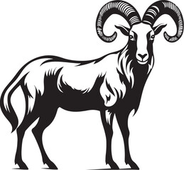 Chic Ibex Badge Minimalistic Vector Illustration Clean and Stylish Ibex Design Contemporary Emblem