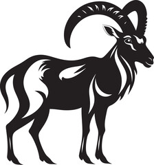 Stylish Ibex Icon Design Elegant Vector Art Elegant Ibex Outline Contemporary Logo Symbol