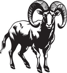 Elegant Ibex Outline Contemporary Logo Symbol Chic Ibex Badge Minimalistic Graphic Approach