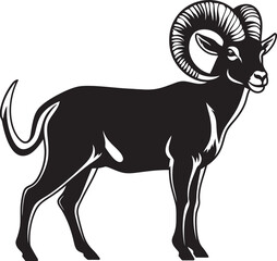 Stylish Ibex Icon Design Clean Vector Illustration Elegant Ibex Outline Chic Logo Element