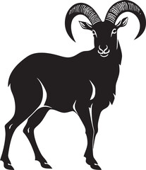 Simple Wild Ibex Graphic Elegant Icon Design Clean Line Art Ibex Modern Vector Art