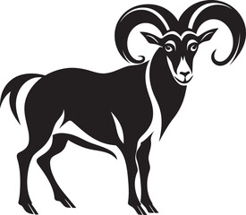 Sleek Ibex Badge Chic Graphic Element Minimalist Wild Ibex Vector Whimsical Logo Concept