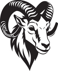 Minimalist Wild Ibex Graphic Whimsical Icon Design Clean Line Art Ibex Elegant Badge Concept